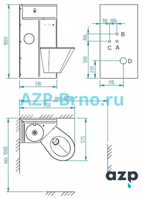Безопасный нержавеющий комплект унитаз с раковиной и питьевым фонтанчиком BSK 02 AZP Brno Чехия (фото, схема) Безопасный нержавеющий комплект унитаз с раковиной и питьевым фонтанчиком BSK 02 AZP Brno Чехия (фото, схема)